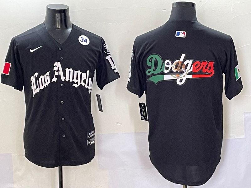 Men Los Angeles Dodgers Blank Black Five generations Joint Name 2025 Nike MLB Jersey style 12->los angeles dodgers->MLB Jersey